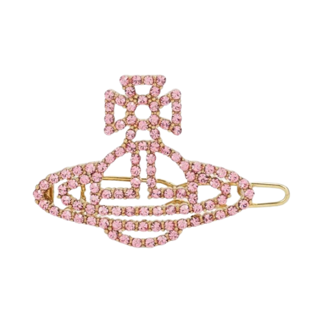 6703000H-02R723-IM (W) Vivienne Westwood Annalisa Hair Clip Pink Gold