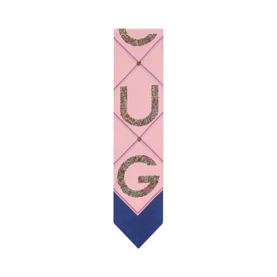 (W) 구찌 프린트 실크 넥 보우 핑크 블루((W) Gucci Print Silk Neck Bow Pink Blue) - 1