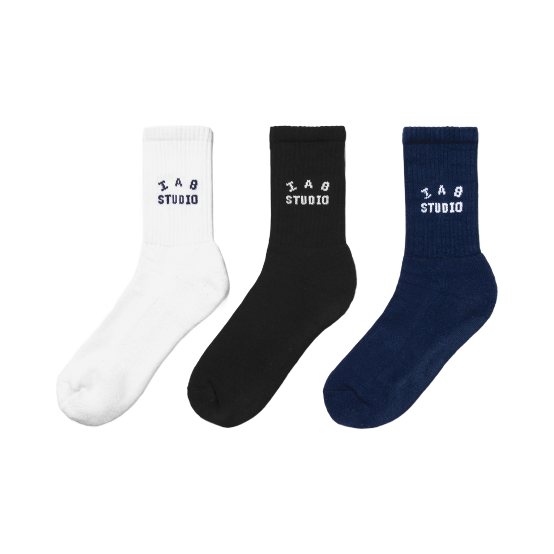 아이앱 스튜디오 삭스 팩 블랙 네이비 화이트(IAB Studio Socks Pack Black Navy White)