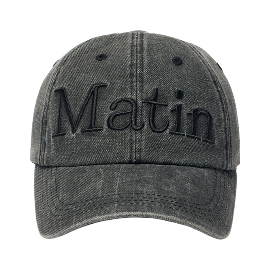 마뗑킴 로고 워시드 볼캡 블랙(Matin Kim Logo Washed Ball Cap Black)