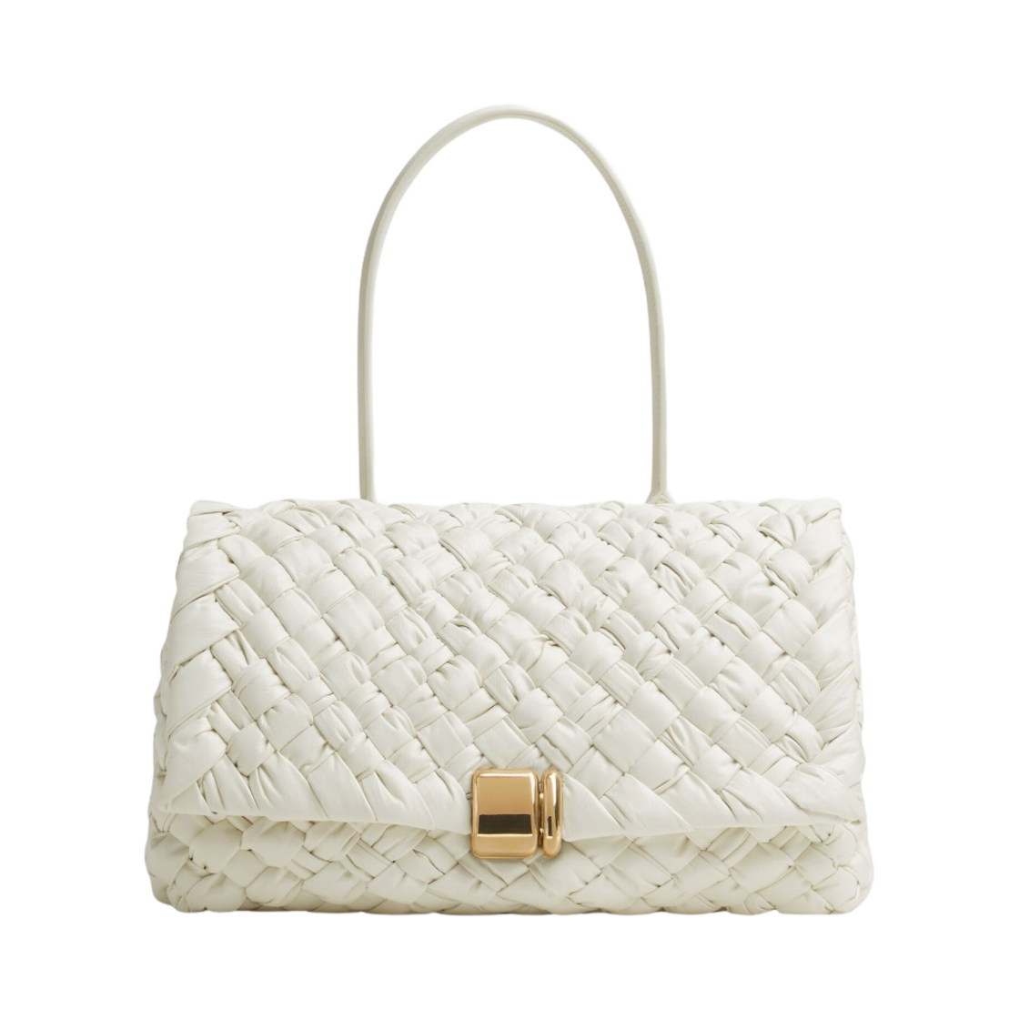 보테가 베네타 미디움 럼플 숄더백 화이트(Bottega Veneta Medium Rumple Shoulder Bag White) - 1