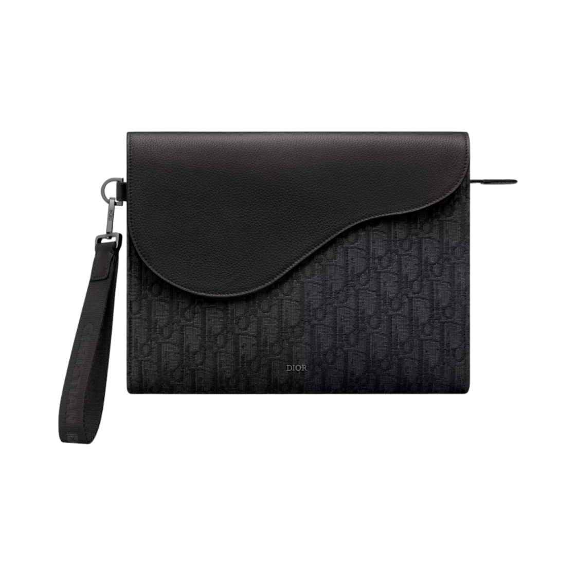 2ADCA540YKS-H03E Dior Saddle A5 Triangle Pouch Dior Oblique Jacquard and Grained Calfskin Black