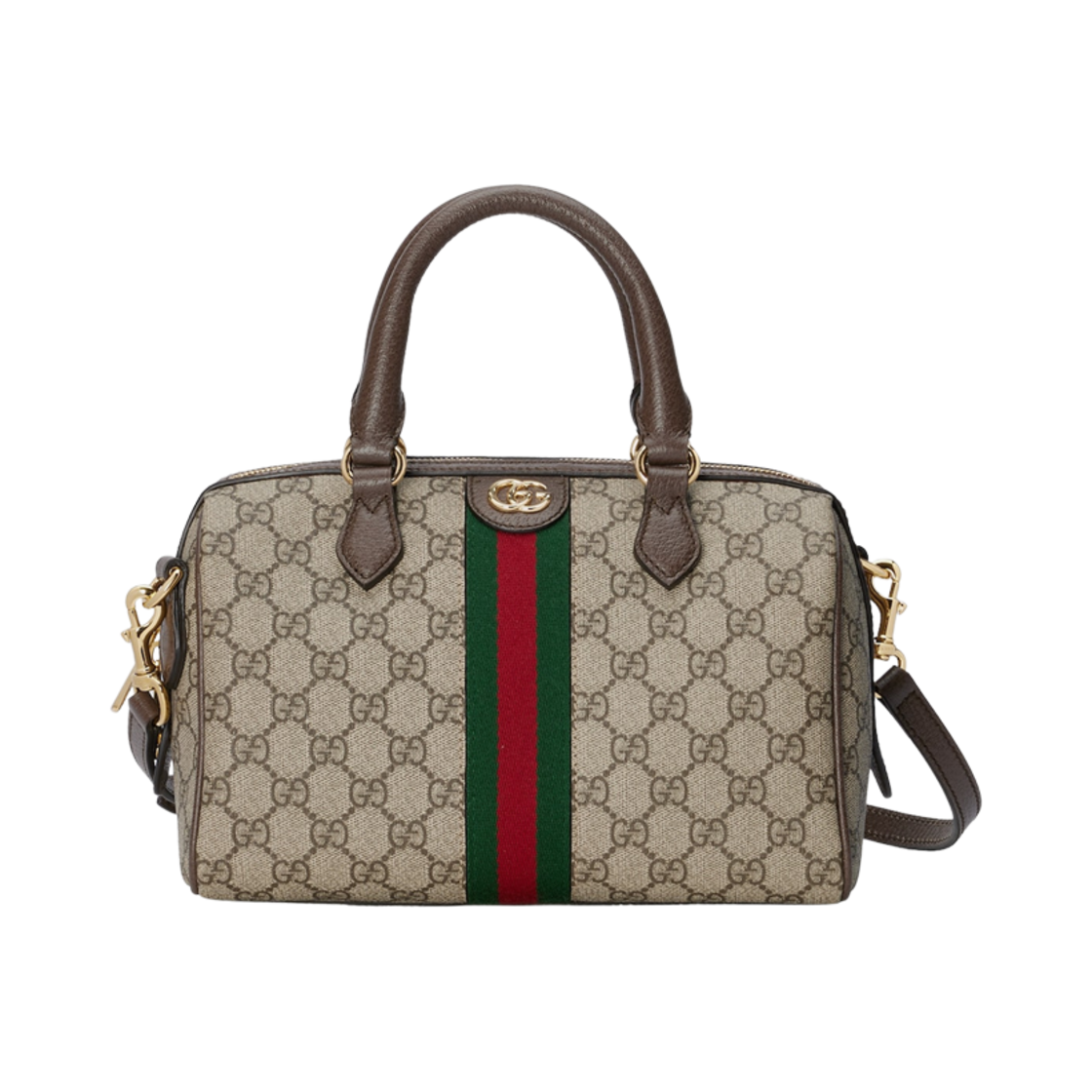 772061-96IWG-8745 Gucci Ophidia GG Small Top Handle Bag Beige Ebony Canvas
