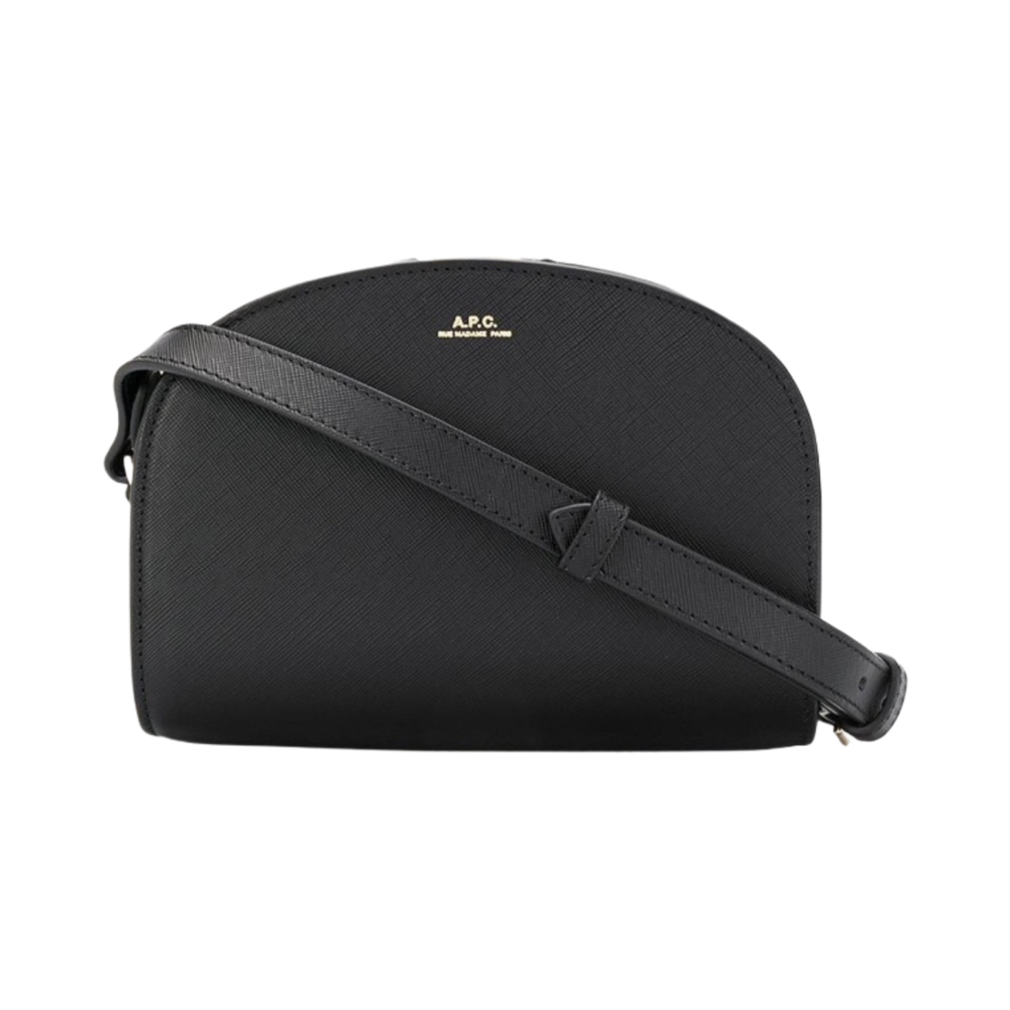 PXBJQ-F61392-LZZ A.P.C. Saffiano Demi-Lune Mini Bag Black