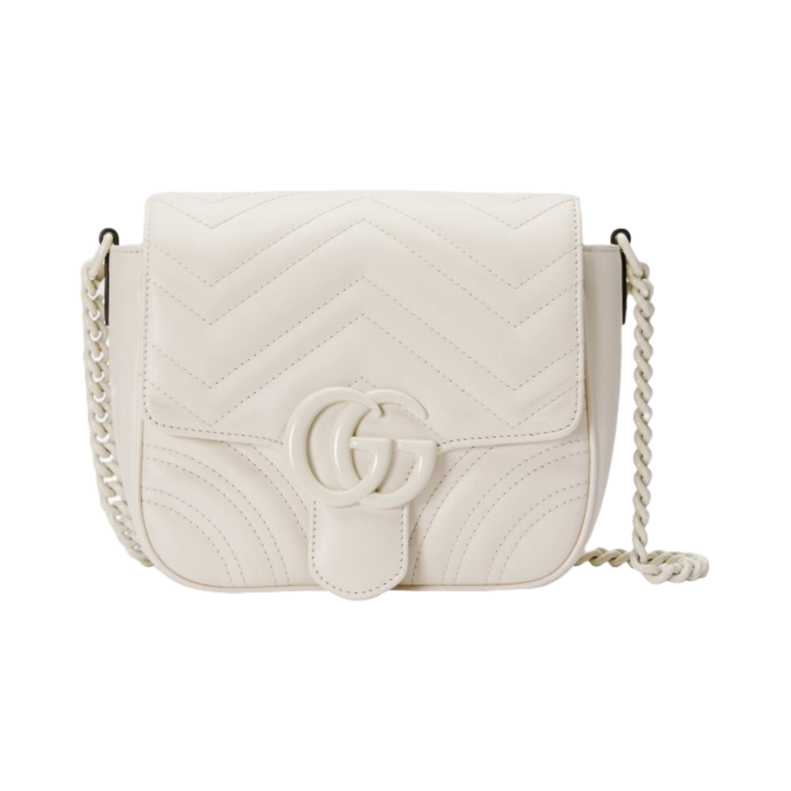 구찌 GG 마몽 마틀라세 미니 숄더백 화이트(Gucci GG Marmont Matelasse Mini Shoulder Bag White) - 1