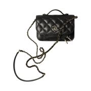 Chanel Clutch with Chain Grained Calfskin & Gold Black