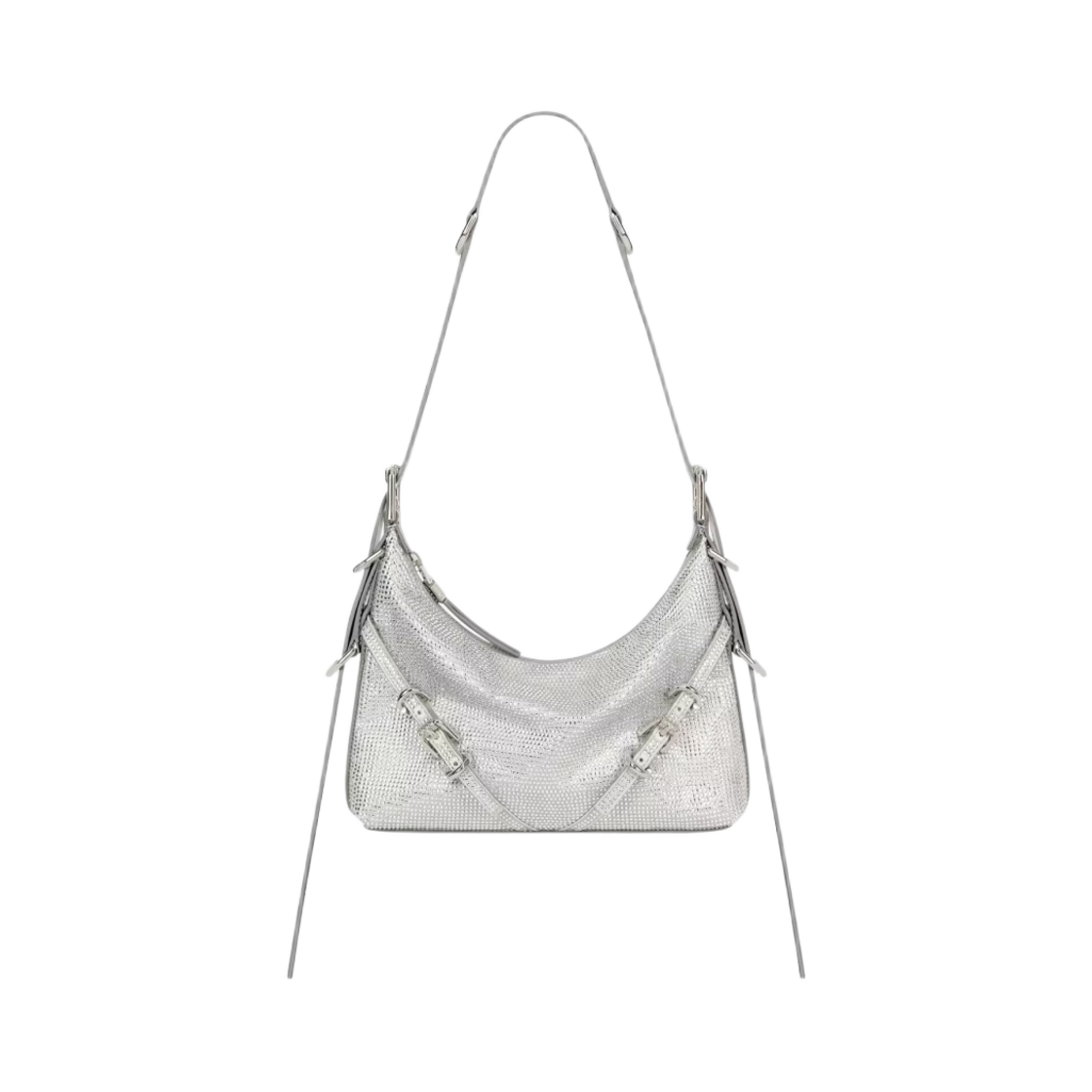 지방시 새틴 스트라스 가죽 미니 부아유 백 실버 그레이(Givenchy Mini Voyou Bag in Satin Strass And Leather Silver Grey) - 1