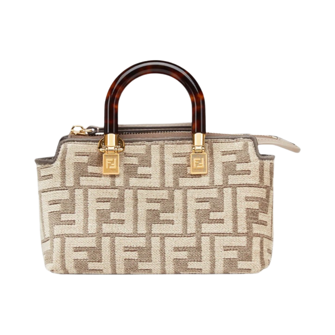 펜디 바이 더 웨이 테피스트리 패브릭 스몰 보스턴백 도브 그레이 베이지(Fendi By The Way Leather Small Boston Bag Dove Grey Beige) - 1