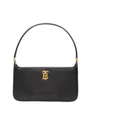 Burberry Leather TB Shoulder Bag Black