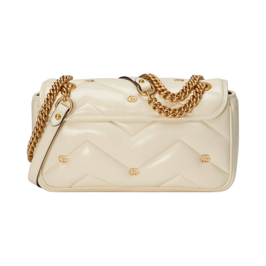 구찌 GG 마몽 스몰 숄더백 화이트 레더(Gucci GG Marmont Small Shoulder Bag White Leather) - 3