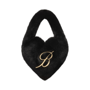 Blumarine Eco Fur Logo Bag Black