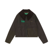 (W) Ganni x Barbour Spey Jacket Dark Green