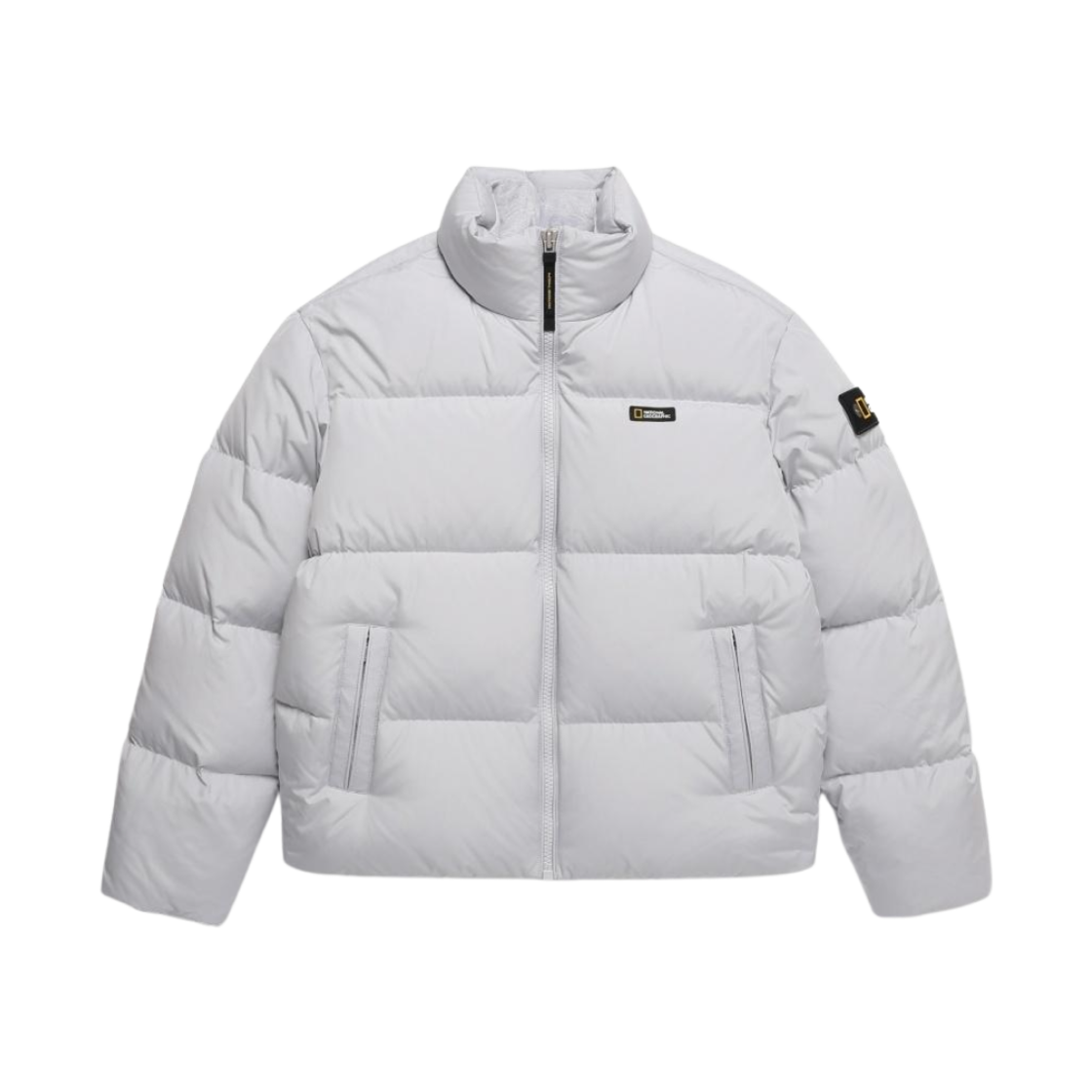 N244UDW910 National Geographic Reimann Short Length Down Jumper Ice Grey