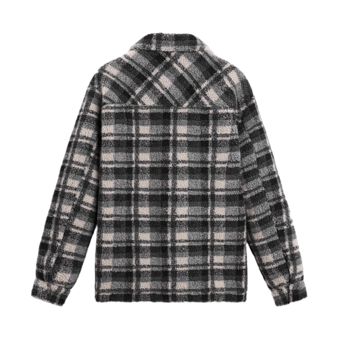 자라 체크 오버셔츠 포우 셔링 블랙(Zara Check Overshirt with Faux Shearling Black) - 2