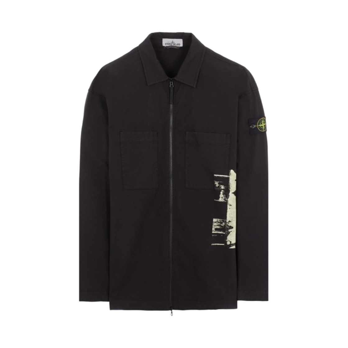 스톤 아일랜드 12196 포스터 포 프린트 수피마 코튼 트윌 스트레치-TC 오버셔츠 블랙- 24SS(Stone Island 12196 Poster Four Print Supima Cotton Twill Stretch-TC Overshirt Black - 24SS) - 1