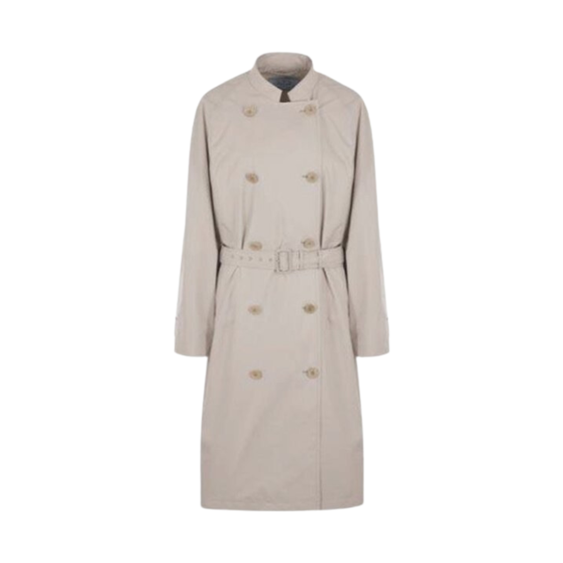 P600QH-12NS-F0A08 (W) Prada Cotton Blend Coat with Belt Limestone