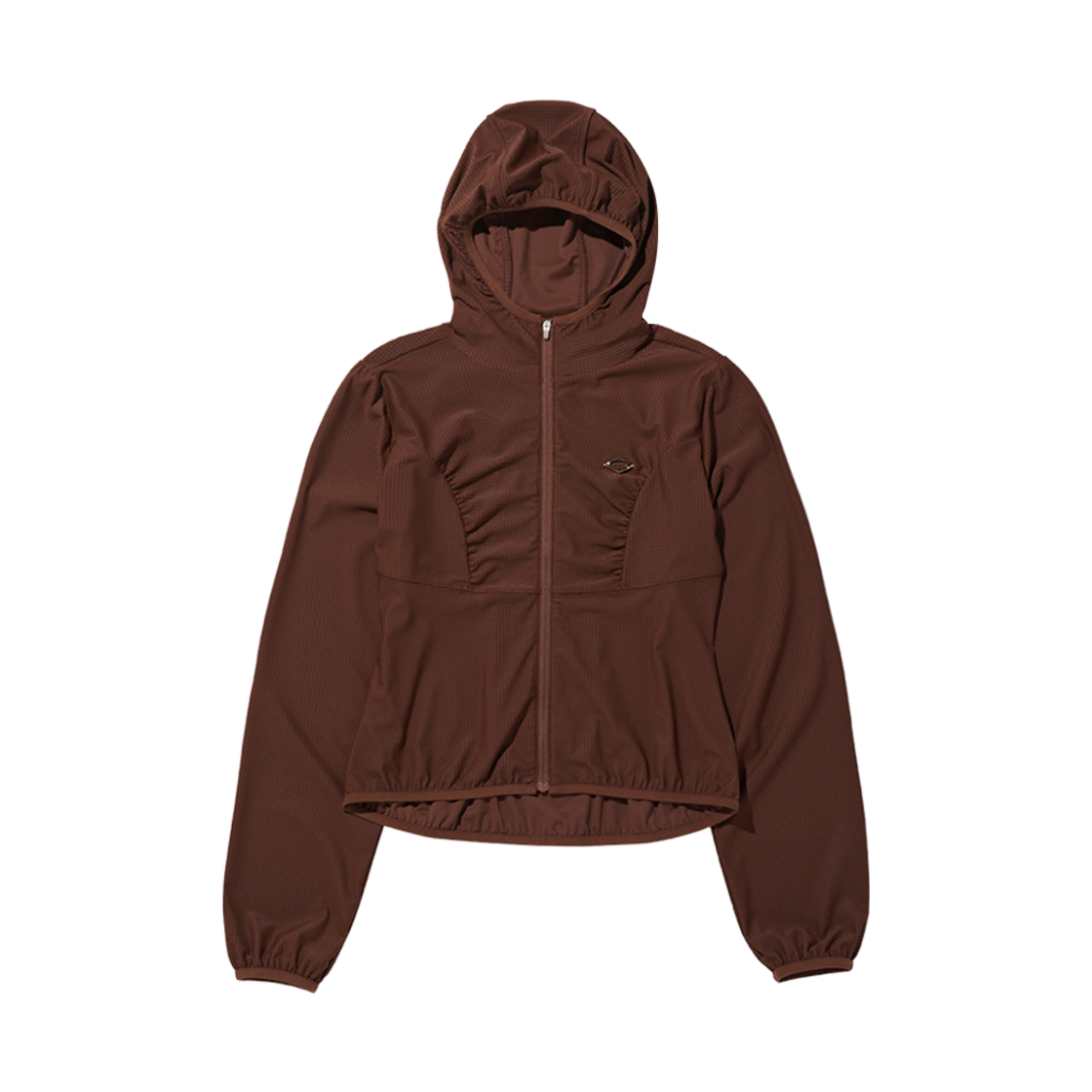 (W) 미스치프 후디드 와플 집업 브라운((W) Mischief Hooded Waffle Zip-Up Brown)