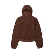 (W) Mischief Hooded Waffle Zip-Up Brown