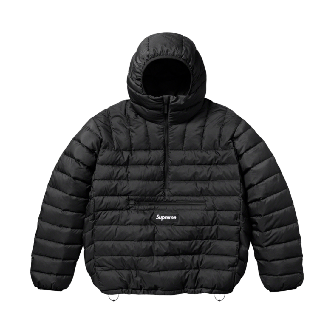 슈프림 마이크로 다운 하프 집 후드 풀오버 블랙 - 23FW(Supreme Micro Down Half Zip Hooded Pullover Black - 23FW)