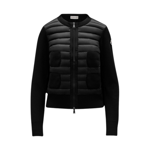 (W) Moncler Padded Wool Cardigan Black - 23FW