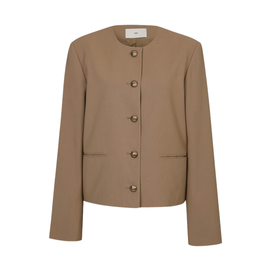 DQ2WJ004 Leha Women Caron Crepe Jacket Camel