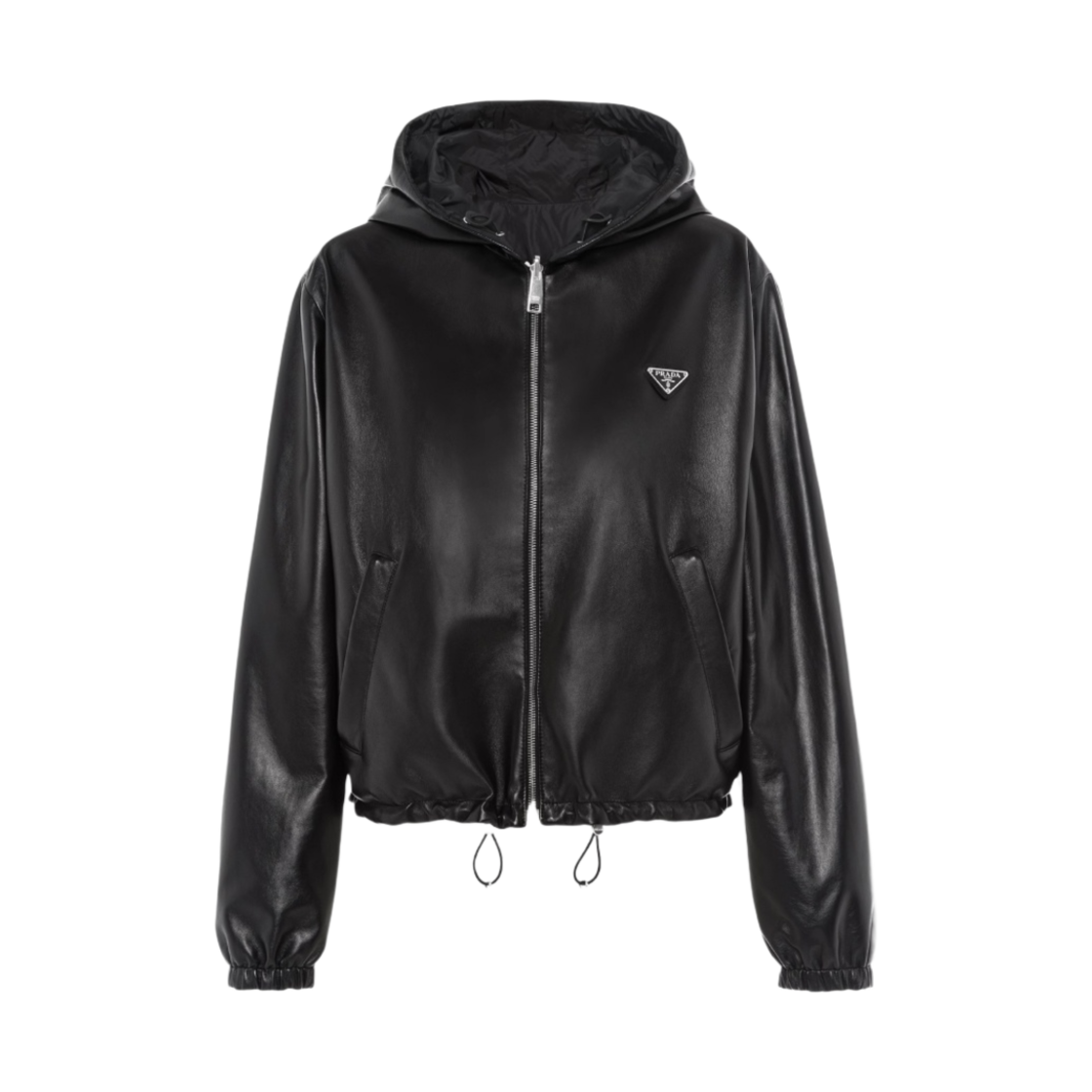 (W) 프라다 리버시블 나파 레더 자켓 블랙((W) Prada Reversible Nappa Leather Jacket Black) - 1