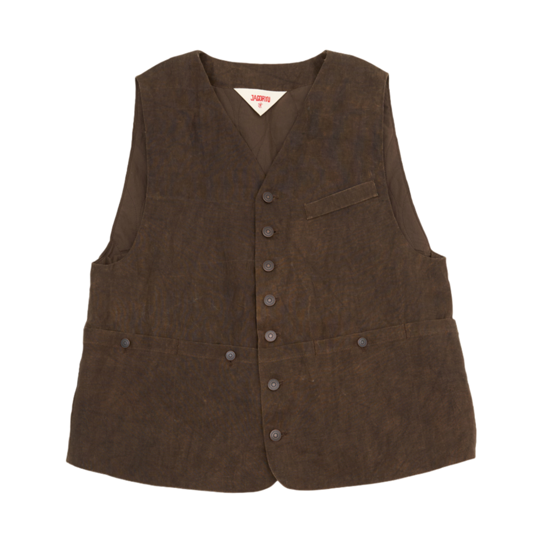 자고류 내추럴 다잉 웨이스트코트 브라운(Jagoryu Natural Dyeing Waistcoat Brown)