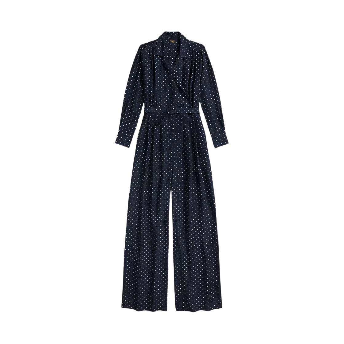 (W) 더블알엘 폴카 닷 실크 크레이프 점프수트 다크 네이비((W) Double RL Polka Dot Silk Crepe Jumpsuit Dark Navy) - 1