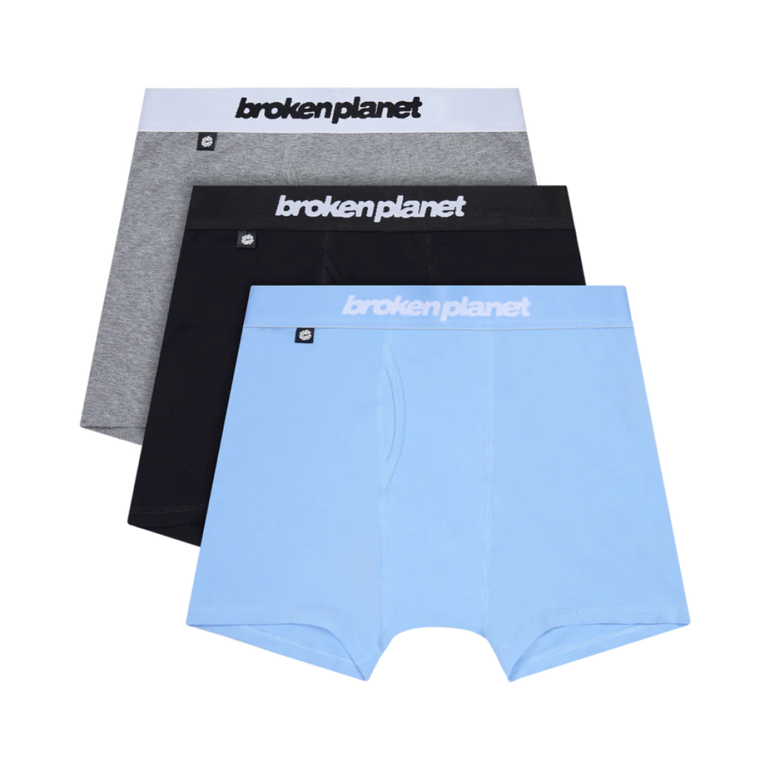 브로큰 플래닛 박서 라이트 블루 블랙 (3개입)(Broken Planet Boxers Light Blue Black (3 Pack)) - 1