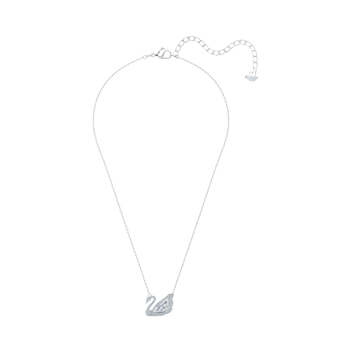 (W) 스와로브스키 댄싱 스완 네클리스 화이트 로듐 플래팅((W) Swarovski Dancing Swan Necklace White Rhodium Plated)