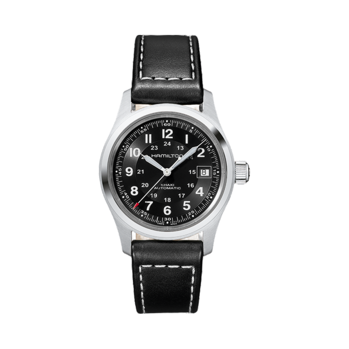 해밀턴 카키 필드 오토 38mm 소가죽 블랙(Hamilton Khaki Field Auto 38mm Cow Leather Black)