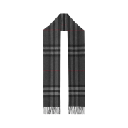 (W) Burberry Classic Check Cashmere Muffler Charcoal