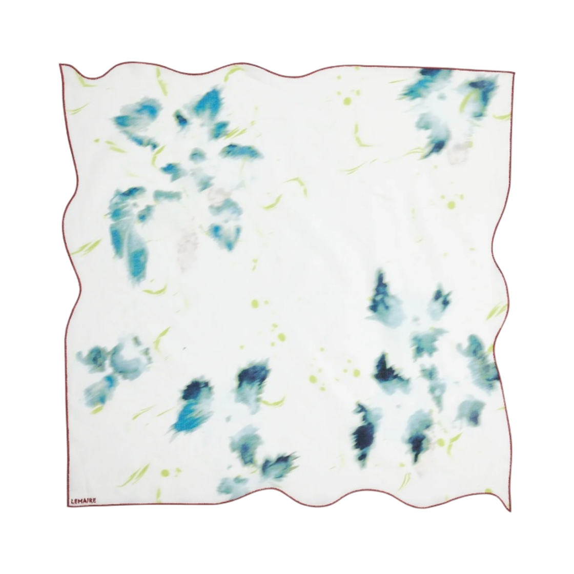 AC1102-LF1268-150 Lemaire Printed Canvas Flower Bandana White Blue