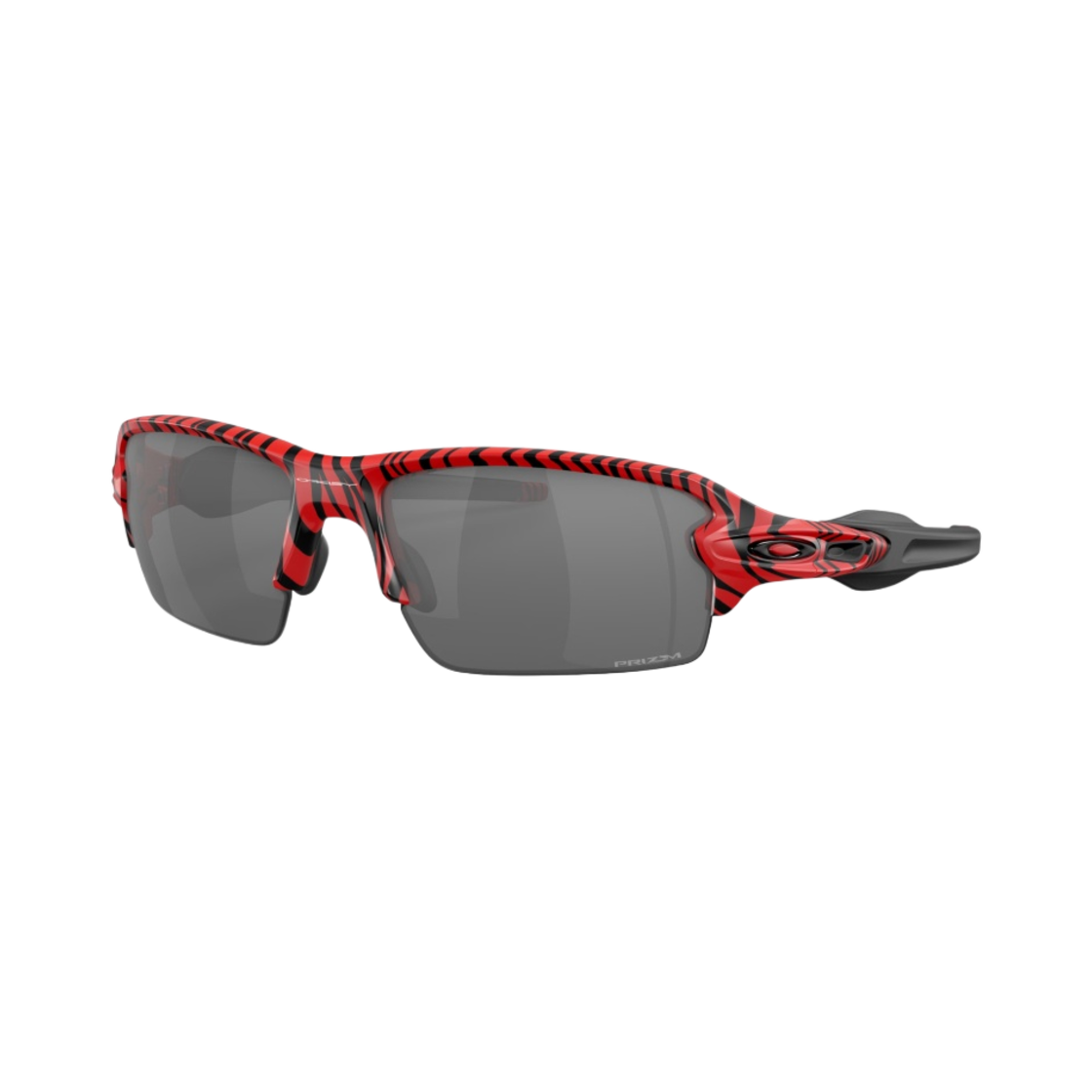 오클리 플랙 레드 타이거 프레임 프리즘 블랙 렌즈 로우 브릿지 핏(Oakley Flak Red Tiger Frame Prizm Black Lenses Low Bridge Fit) - 1