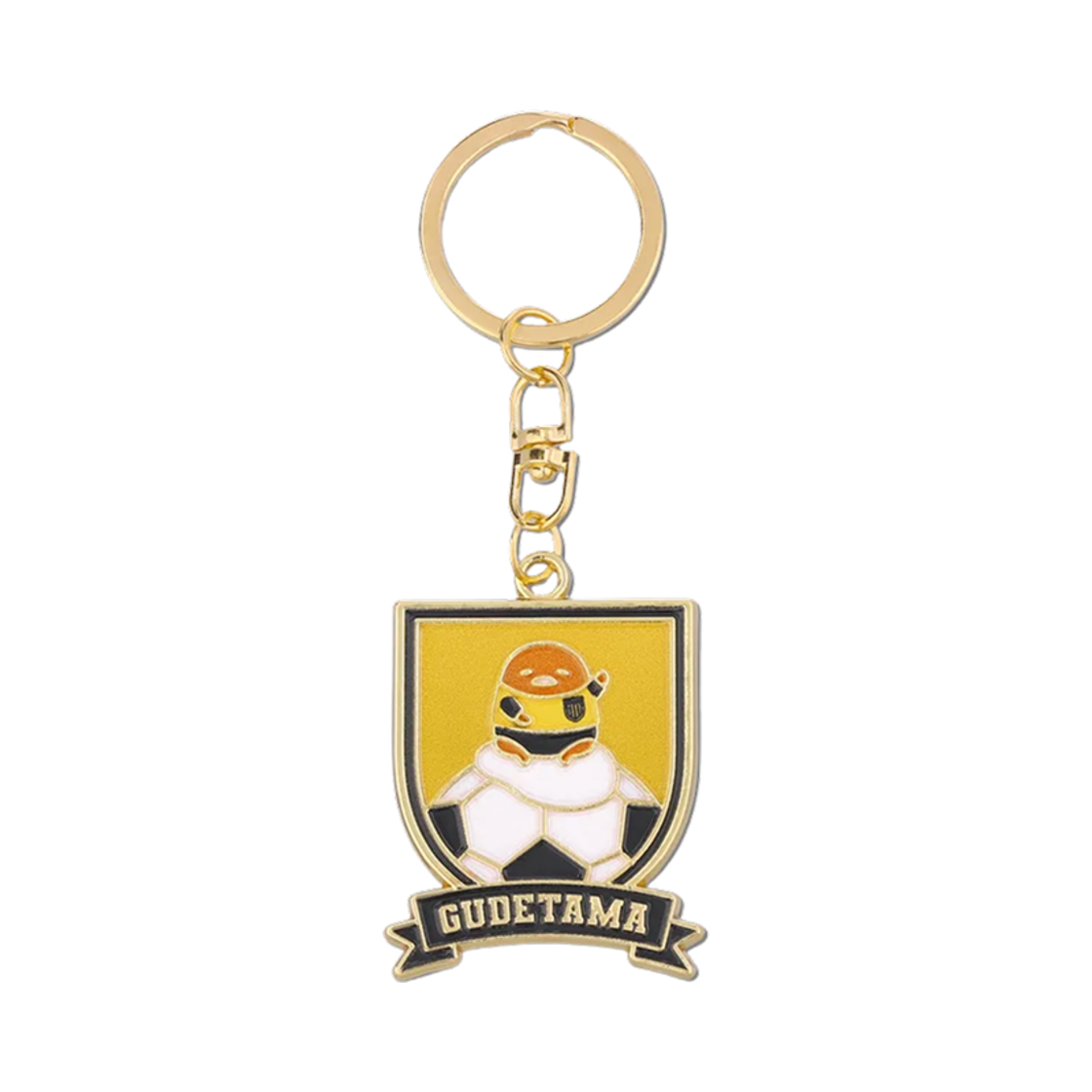 - K League x Sanrio Characters 2025 Metal Keyring Gudetama Jeonnam Dragons Gold Black