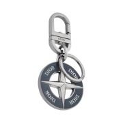 Dior x Stone Island Key Ring Brass and Blue Enamel Palladium-Finish