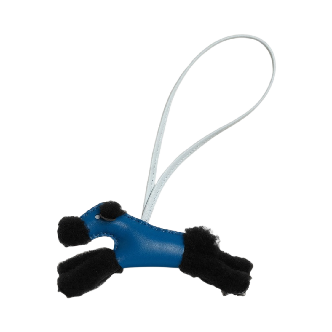 H083349CABL Hermes Budy Charm Merino Wool Milo & Noir Bleu De France Bleu Brume