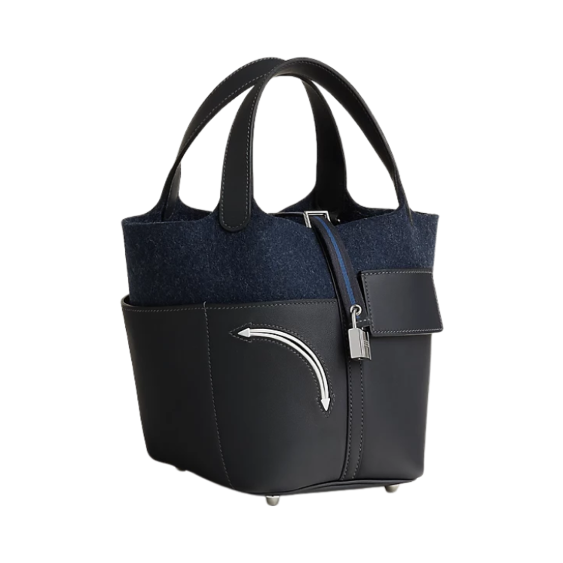 에르메스 피코틴 락 18 백 펠트 스위프트 & 팔라듐 하드웨어 카방 블루 뉘 카방 블루 드 프랑스 뉴 화이트(Hermes Picotin Lock 18 Bag Felt Swift & Palladium Caban Bleu Nuit Caban Bleu De France New White) - 2