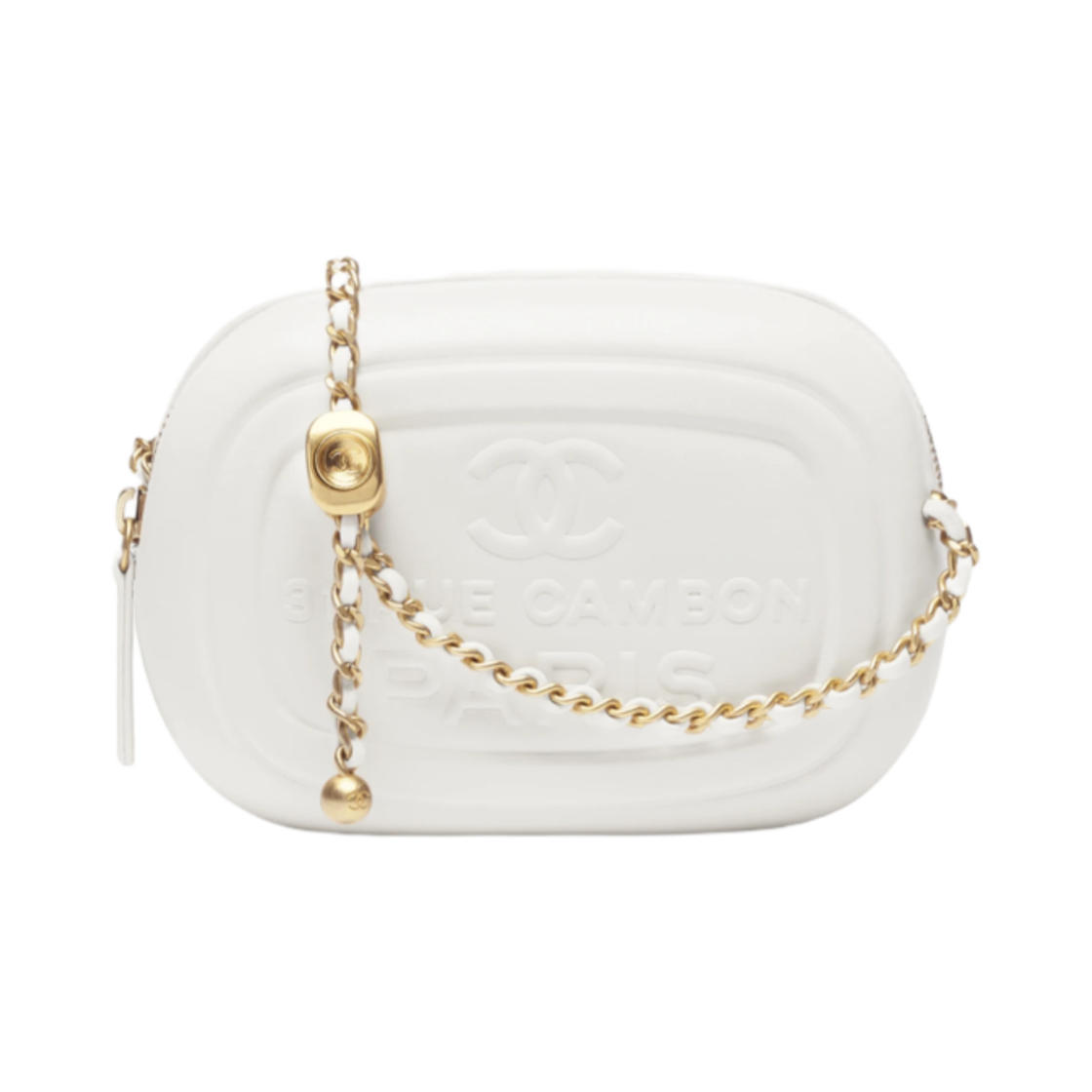 샤넬 미니 카메라 케이스 샤이니 램스킨 & 골드 메탈 화이트(Chanel Mini Camera Case Shiny Lambskin & Gold White) - 1
