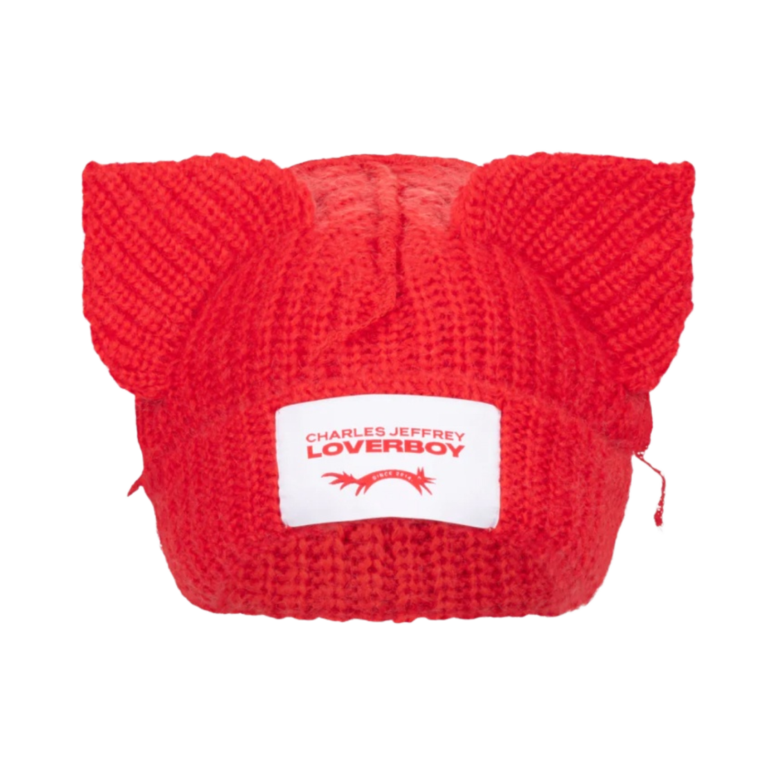 - Charles Jeffrey Loverboy Chunky Ears Mohair Beanie Red