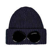 C.P. Company Extra Fine Merino Wool Goggle Beanie Navy