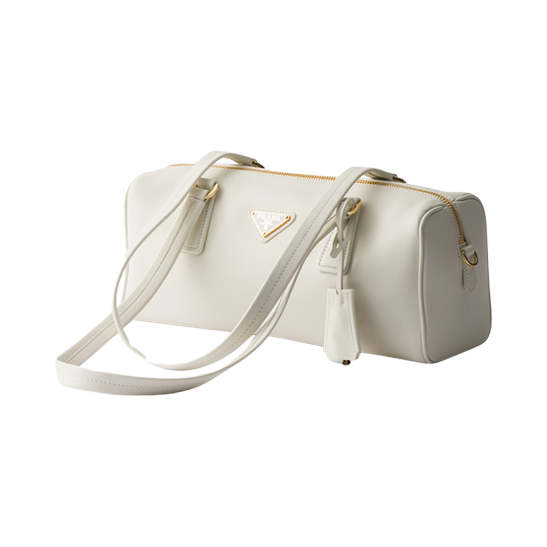 프라다 미디움 레더 탑 핸들 백 패드락 화이트(Prada Medium Leather Top-Handle Bag with Padlock White) - 3