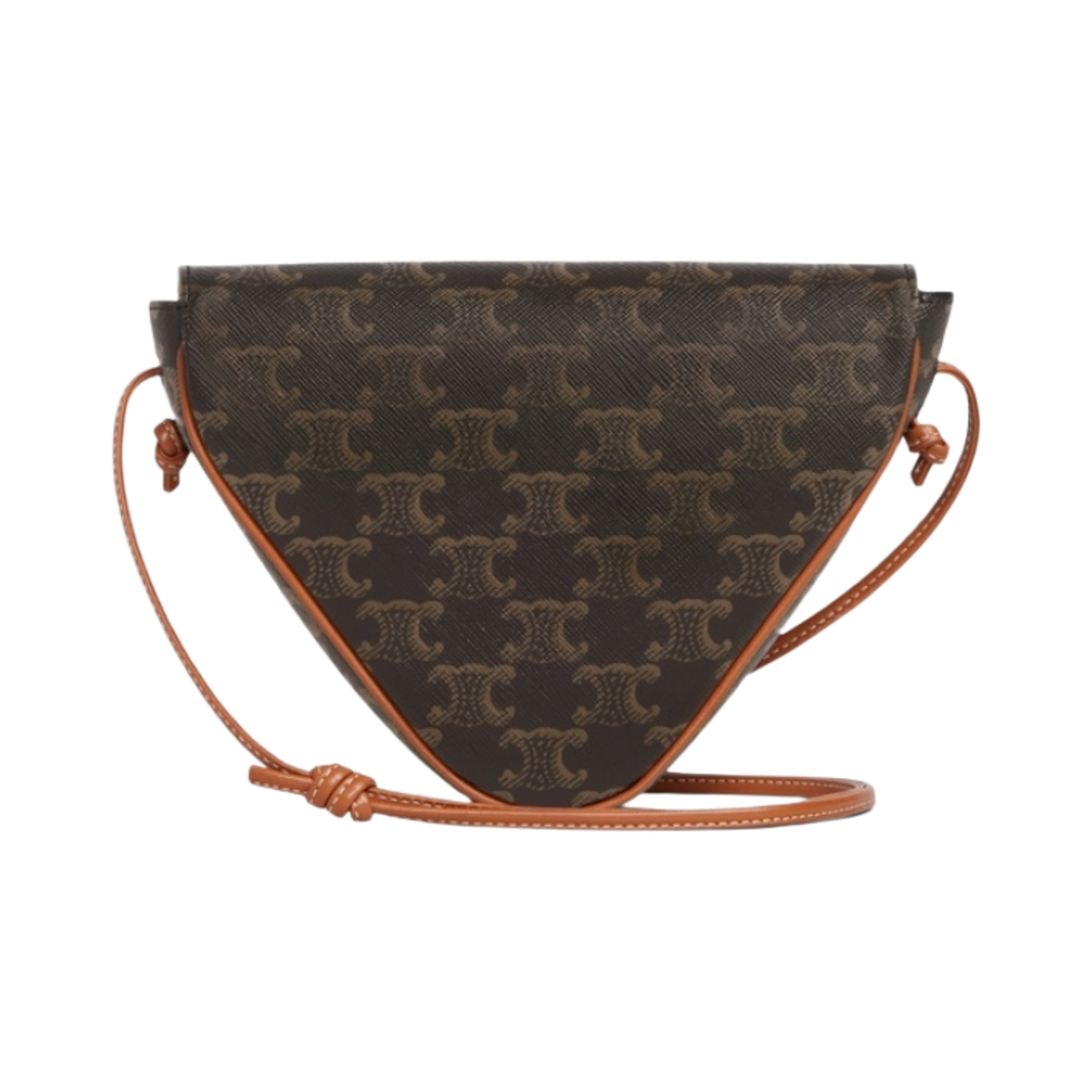195902BZK-04LI Celine Triangle Bag in Triomphe Canvas with Celine Print Tan - #3