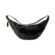 Lemaire Large Croissant Bag Coated Linen Canvas Black