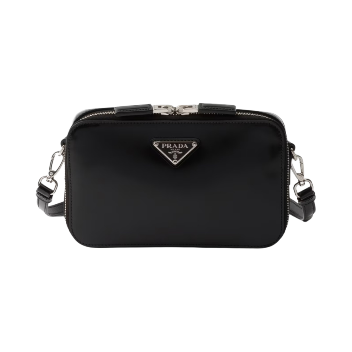 2VH173-ZO6-F0002 Prada Brique Brushed Leather Bag Black