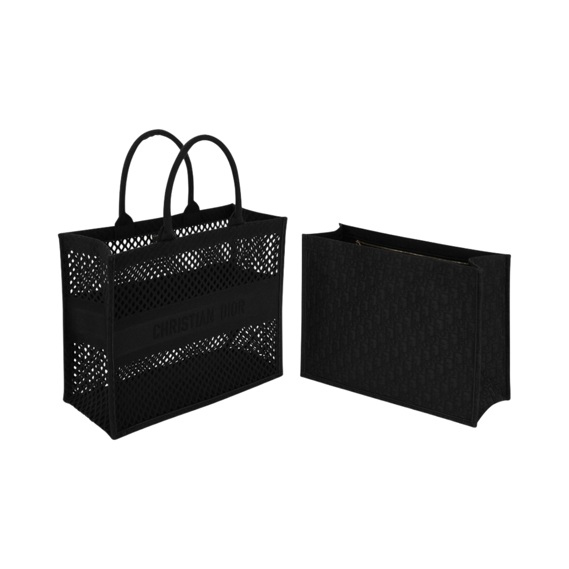 디올 북 토트 블랙 메쉬 자수(Dior Book Tote Black Mesh Embroidery) - 3