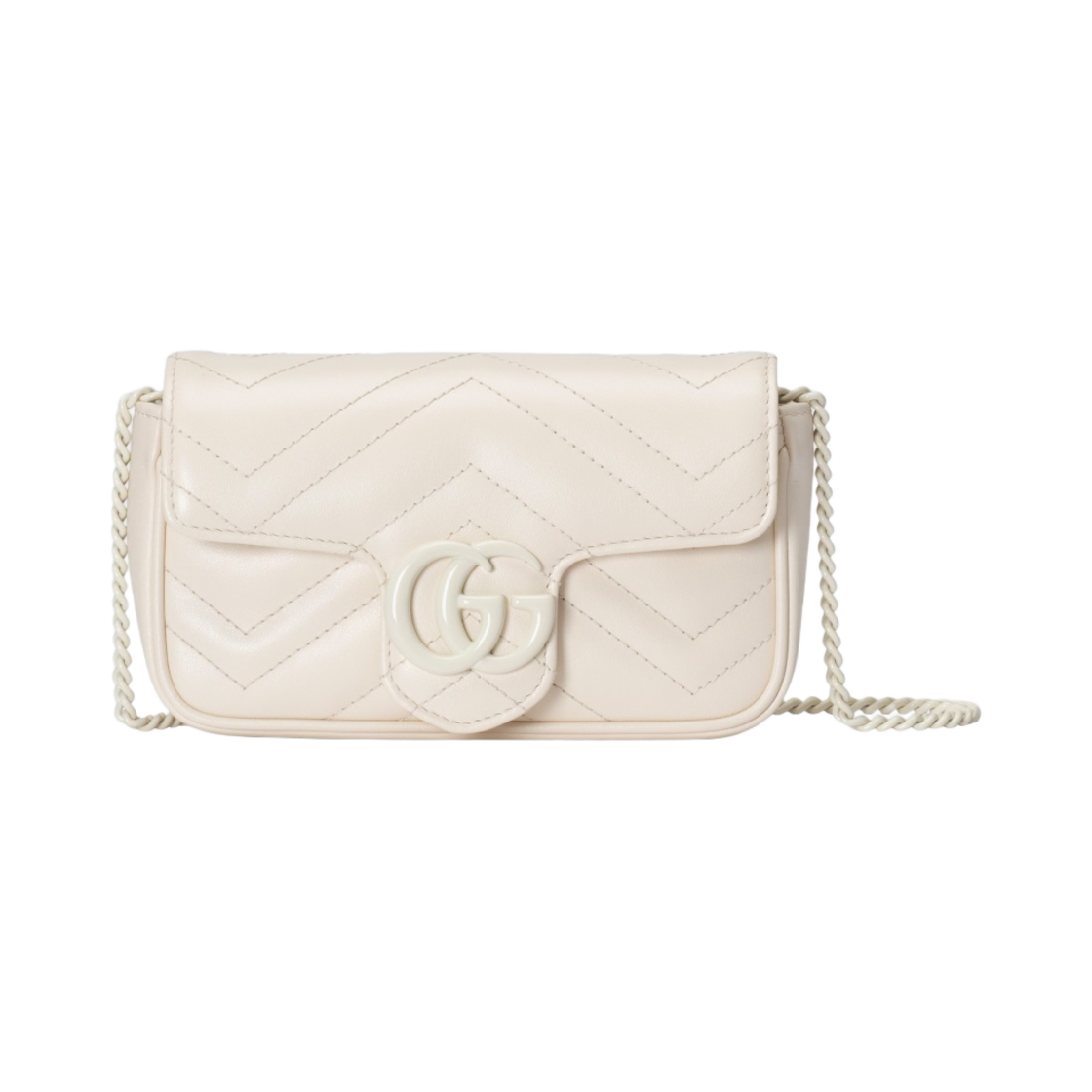 구찌 GG 마몽 슈퍼 미니백 화이트 레더(Gucci GG Marmont Super Mini Bag White Leather) - 1