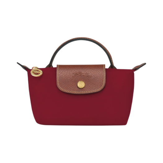 Longchamp Le Pliage Original Handle Pouch Red