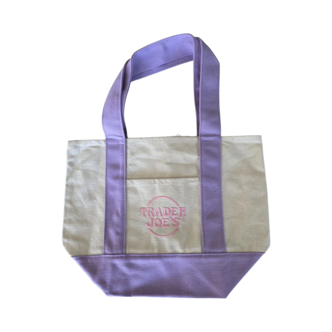 트레이더 조 미니 파스텔 캔버스 토트백 라벤더(Trader Joe's Mini Pastel Canvas Tote Bag Lavender)