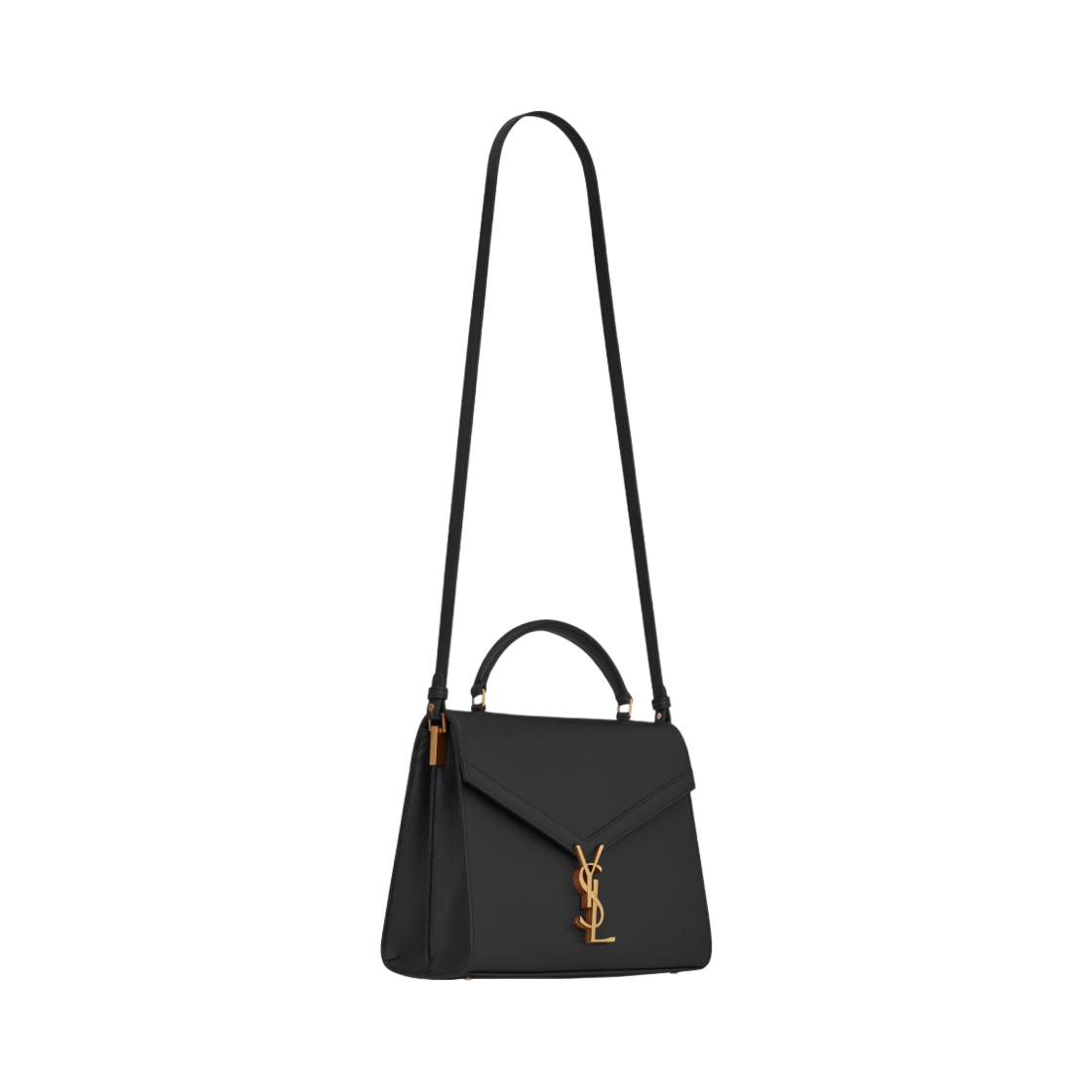생로랑 그랑 드 뿌드르 엠보스드 레더 카산드라 미디움 탑 핸들백 블랙(Saint Laurent Cassandra Medium Top Handle Bag in Grain de Poudre Embossed Leather Black) - 2